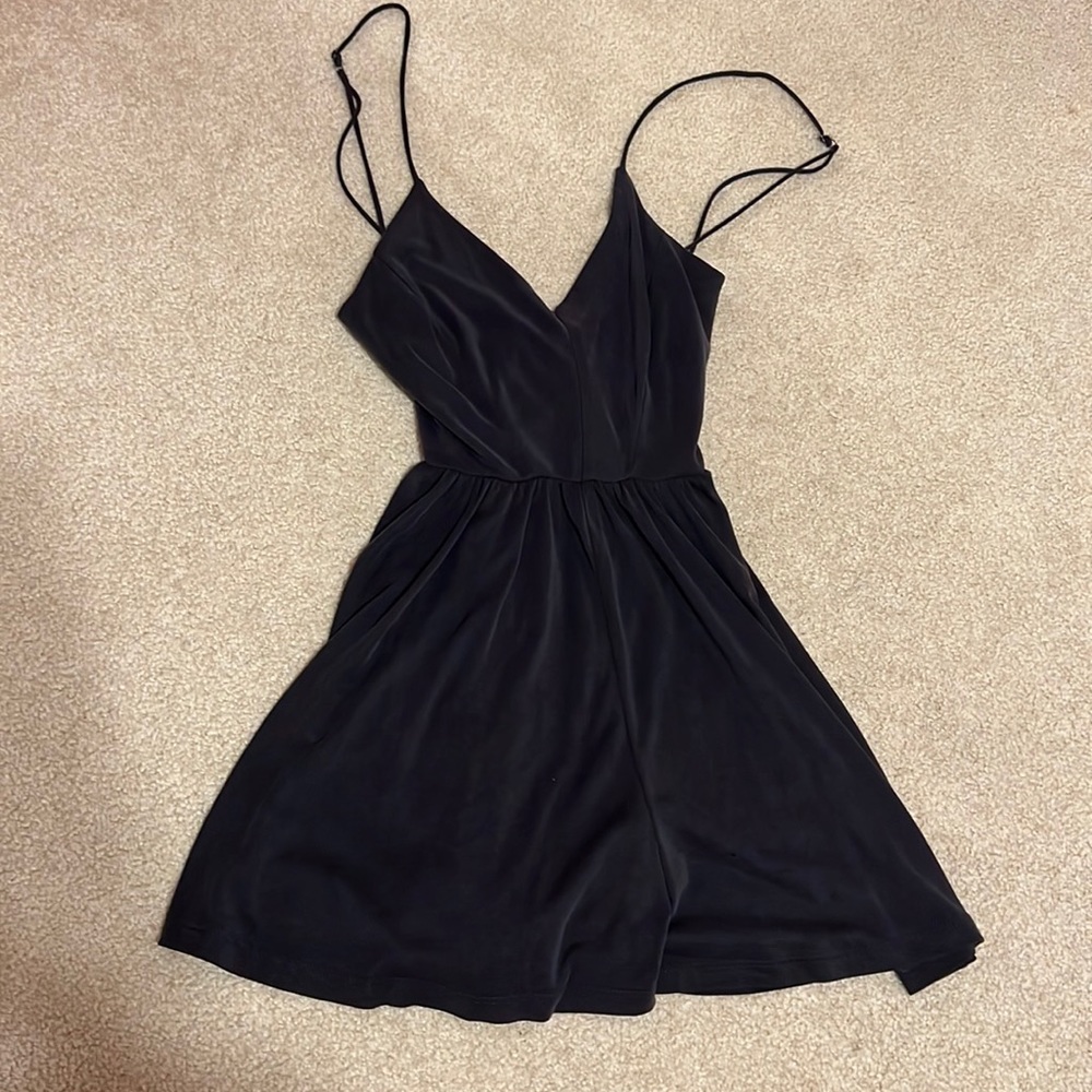 Cute navy and velvet material romper!